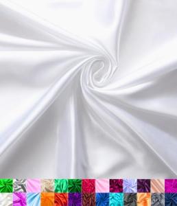 Satin Fabric | Decoration & Sewing | Shiny & Luxury | 60" Wide Roll | Metallic Shiny | Upholstery, Lining, Drapery, DIY Crafts (White, 2 Yards)