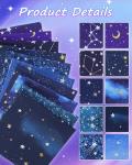 eZAKKA 10 Pack 100% Cotton Fat Quarters Fabric Bundles, 10”x 10” Quilting Fabric for Sewing, Fat Quarter Bundles Cotton Fabrics & Quilt Fabrics for Quilting, Sewing Project & DIY & Craft - Starry Sky