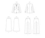 Butterick Misses' Semi-Fitted Jacket, A-line Skirt and Pants Sewing Pattern Kit, Design Code B6933, Sizes 18-20-22-24-26