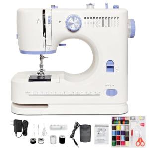 Sewing Machine with 12 Built-in, Stitches & 2 Speed(High-Low Speeds) Sewing Machine for Beginners with Accessory Kit,with Foot Pedal，LEDLight