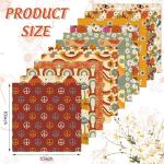 Whaline 12Pcs Retro Floral Cotton Fabric Bundles 10 x 10 Inch Hippie Groovy Boho Printed Fabric Square Boho Quilting Patchwork for DIY Handmade Crafting Home Party Decor