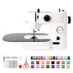 Twin Needles Sewing Machine, 39 Stitch Applications, Portable Household Electric Sewing Machine for beginners, with expansion Table, Foot Pedal, Light, Storage Drawer, Sewing Accessory Kit