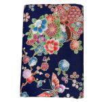 Cotton Fabric by The Yard, 0.55 Yard 58 Inch Wide Precut, 100% Cotton, Bronzing Design Floral Print Fabrics for Sewing Quilting Crafting (01- Design, Navy Blue)