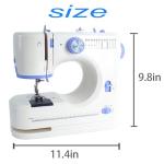 Sewing Machine with 12 Built-in, Stitches & 2 Speed(High-Low Speeds) Sewing Machine for Beginners with Accessory Kit,with Foot Pedal，LEDLight