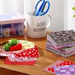 100 Pack 8 x 8 Inch Cotton Fabric Squares No Repeat Quilting Fabric Floral Patchwork Fabrics Cotton Fat Quarter Bundles Flower Sewing Fabrics for DIY Craft Sewing Cloths Handmade Accessories