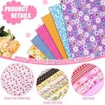 100 Pack 8 x 8 Inch Cotton Fabric Squares No Repeat Quilting Fabric Floral Patchwork Fabrics Cotton Fat Quarter Bundles Flower Sewing Fabrics for DIY Craft Sewing Cloths Handmade Accessories