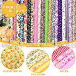 Moukeren 100 Pcs 10 x 10 '' Cotton Fabric Bundle Squares for Quilting Sewing Multicolor Precut Patchwork Materials Floral Printed Fabric Bundles for Spring DIY Beginners Crafts Cloths Handmade