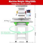 Smartstitch S-1501 Commercial Embroidery Machine with 15 Needles,14"x20" Embroidery Area,1200SPM Max Speed,12" Touch Screen, Wifi available, capable of embroidering on 3D Caps, Flat, T-shirt and more
