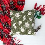 Whaline 12Pcs Christmas Watercolor Forest Cotton Fabric Bundles 18 x 22 Inch Green Christmas Tree Flower Deer Fat Quarter Xmas Quilting Patchwork for DIY Handmade Sewing Crafting