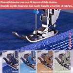 Dechow Sewing Machine for Beginners, Electric Mini Portable, 14 Built-in Stitches with Reverse Sewing, 2 Speeds Double Thread with Foot Pedal, Storage Bag, Cotton Fabric and Threads- Extension Table