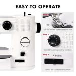 Twin Needles Sewing Machine, 39 Stitch Applications, Portable Household Electric Sewing Machine for beginners, with expansion Table, Foot Pedal, Light, Storage Drawer, Sewing Accessory Kit