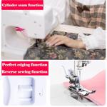 Dechow Sewing Machine for Beginners, Electric Mini Portable, 14 Built-in Stitches with Reverse Sewing, 2 Speeds Double Thread with Foot Pedal, Storage Bag, Cotton Fabric and Threads- Extension Table