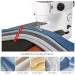 Twin Needles Sewing Machine, 39 Stitch Applications, Portable Household Electric Sewing Machine for beginners, with expansion Table, Foot Pedal, Light, Storage Drawer, Sewing Accessory Kit