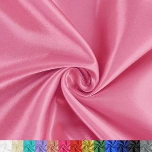 BVIEAKD Pink Satin Fabric by The Yard 54 inch x 1 Yard Soft Cloth Fabric Silky Satin Fabric for Sewing Dressmaking Crafts DIY Crafts
