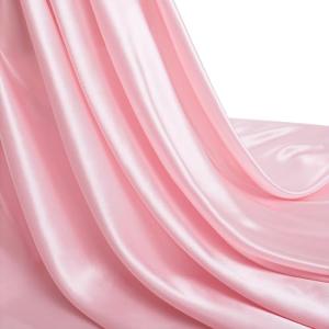 Silk Satin Fabric, 2 Yards 55" Wide, Shiny and Soft Pink Charmeuse Satin Fabric for Sewing Wedding Bridal Dress Crafts
