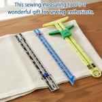 7-Piece Sewing Gauge, Stitch Guide Kit with 3 Rulers and 4 Seam Allowance Templates, Silicone Sewing Measuring Tools for Precise Stitching