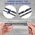 3Pcs Sliding Gauge Sewing Ruler, Metal Sewing Measuring Tool for Quilting Knitting Crafting Hemming Measuring