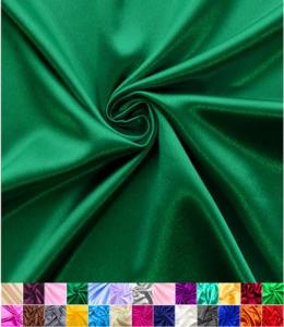 Satin Fabric | Decoration & Sewing | Shiny & Luxury | 60" Wide Roll | Metallic Shiny | Upholstery, Lining, Drapery, DIY Crafts (Emerald Green, 2 Yards)