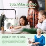 StitchMaster Pro:Ballet on twin needles.Sewing machine,sewing machine for beginners,Double needle and double thread,16 kinds of stitches.Sewing machine for Household,sewing machine for adults.