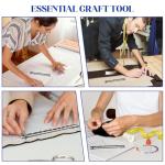 3Pcs Sliding Gauge Sewing Ruler, Metal Sewing Measuring Tool for Quilting Knitting Crafting Hemming Measuring