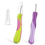 Giantree 2 PCS Sewing Seam Rippers, Sewing Seam Thread Removers Stitch Rippers Handy Unpicker Ergonomic Grip Thread Stitch Remover Tool for Sewing Crafting Knitting Embroidery(Purple+Green)