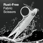 Eptchn Premium Fabric Scissors for Cutting Clothes, Small Multi-Purpose Stainless Sewing Leather Dressmaking, Professional Crafting Shears Microcrystalline Steel Shears Office Cutting Tools (Silver)