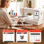 Poolin EOC07 Embroidery Machine, 7.9" x 15" Large Embroidery Area, 7" Touchscreen Institch OS3, Embroidery Starter Supplies Included, Wi-Fi Design Transfer Digital Software for Custom Projects