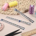 3Pcs Sliding Gauge Sewing Ruler, Metal Sewing Measuring Tool for Quilting Knitting Crafting Hemming Measuring
