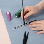 3Pcs Sliding Gauge Sewing Ruler, Metal Sewing Measuring Tool for Quilting Knitting Crafting Hemming Measuring