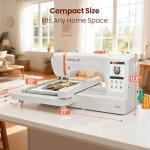 Poolin EOC07 Embroidery Machine, 7.9" x 15" Large Embroidery Area, 7" Touchscreen Institch OS3, Embroidery Starter Supplies Included, Wi-Fi Design Transfer Digital Software for Custom Projects