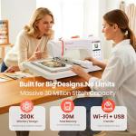 Poolin EOC07 Embroidery Machine, 7.9" x 15" Large Embroidery Area, 7" Touchscreen Institch OS3, Embroidery Starter Supplies Included, Wi-Fi Design Transfer Digital Software for Custom Projects