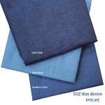 5OZ Cotton Denim Fabric for Sewing 55 Inches Width Entelare(Light Blue 1Yard)