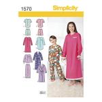 Simplicity 1570 Children's Pajama Sewing Patterns, Sizes 7-14