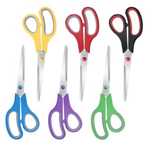 Xnluothsk 6 Packs Sewing Craft Scissors Bulk,8" Multipurpose Heavy Duty Sharp Scissors,Stainless Steel Shears for Home Office Student Supplies,6 Colors