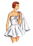 Simplicity SS3151Y5 Vintage 1950's Misses' One Piece Bathing Suit and Skirt Sewing Pattern Packet, Design Code S3151, Sizes 18-20-22-24-26