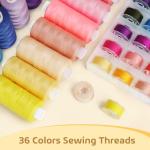 Coquimbo 72pcs Sewing Thread Set: 36 Colors Prewound Bobbins, 400 Yards Polyester Thread Spools for Hand & Sewing Machine, Emergency Home and DIY Use, Stocking Stuffers Gifts for Women Adults Mom
