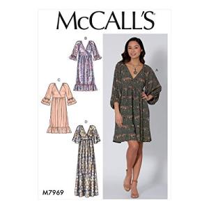 McCall Pattern Company McCall's Women's Loose Fitting Pleated Pullover Dress, Sizes 16-26 Sewing Pattern, White (M7969ZZ)