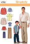 Simplicity 4760 Shirt and Pants Sewing Pattern for Men and Boys A (S-M-L/S-M-L-XL)