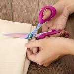 Sharp Sewing Scissors, Professional Heavy Duty Titanium Coating Forged Stainless Steel Multi-Purpose Shears for Fabric Leather, Dressmaking, Tailoring, Quilting, Home & Office, Art & School, 8 inch