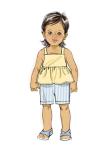 Butterick B6936A Toddlers' Overalls and Dress Sewing Pattern Kit, Design Code B6936, Sizes 1/2-1-2-3-4