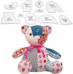 Memory Bear Template Ruler Set - 10 PCS Acrylic Quilting Templates for Sewing Patterns, DIY Stuffed Animal Keepsake, Beginner-Friendly Craft Kit with Instructions (10 inch)