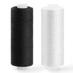 ZMAAGG Thread for Sewing-1 Pcs Black and 1 Pcs White, 200 Yards Per Roll Polyester Thread, Sewing String for Sewing Machine, Hand Stitching, Embroidery
