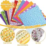 Moukeren 100 Pcs 8 x 8 Inch Cotton Fabric Squares No Repeat Pre Cut Quilting Fabric Bundle Multi Color Floral Square Patchwork Floral Printed Quilting Supplies for Sewing Spring DIY Craft Scrapbooking
