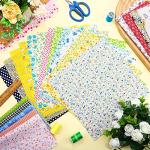 Moukeren 100 Pcs 8 x 8 Inch Cotton Fabric Squares No Repeat Pre Cut Quilting Fabric Bundle Multi Color Floral Square Patchwork Floral Printed Quilting Supplies for Sewing Spring DIY Craft Scrapbooking