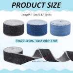 PH PandaHall 3 Rolls Denim Ribbon Jean Fabric Ribbon 16 Yards Rustic Ribbons 1.6 inch Cloth Fringe Ribbons for Crafts Handmade Gift Wrapping Hair Sewing Decor