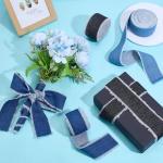 PH PandaHall 3 Rolls Denim Ribbon Jean Fabric Ribbon 16 Yards Rustic Ribbons 1.6 inch Cloth Fringe Ribbons for Crafts Handmade Gift Wrapping Hair Sewing Decor