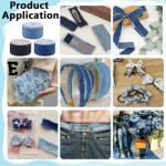 PH PandaHall 3 Rolls Denim Ribbon Jean Fabric Ribbon 16 Yards Rustic Ribbons 1.6 inch Cloth Fringe Ribbons for Crafts Handmade Gift Wrapping Hair Sewing Decor