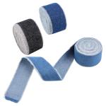 PH PandaHall 3 Rolls Denim Ribbon Jean Fabric Ribbon 16 Yards Rustic Ribbons 1.6 inch Cloth Fringe Ribbons for Crafts Handmade Gift Wrapping Hair Sewing Decor