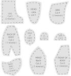 Memory Bear Template Ruler Set - 10 PCS Acrylic Quilting Templates for Sewing Patterns, DIY Stuffed Animal Keepsake, Beginner-Friendly Craft Kit with Instructions (10 inch)