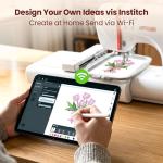 POOLIN EOC03 Embroidery Machine 4x4 & 4x9.25 Embroidery Area for Beginners, Easy Operation System, 130 Built-in Designs, 8 Fonts, WiFi Design Transfer, Home DIY Embroidery Machine with Starter Kit